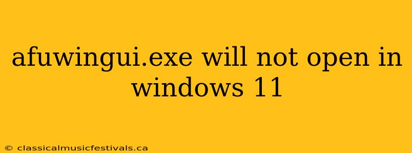 afuwingui.exe will not open in windows 11