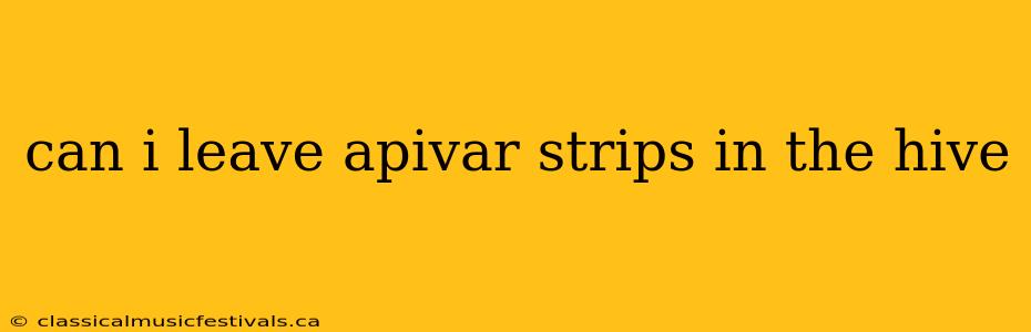 can i leave apivar strips in the hive