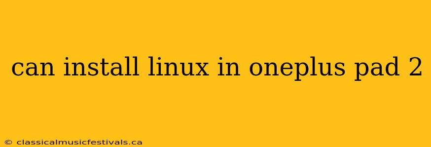 can install linux in oneplus pad 2