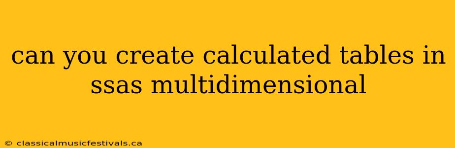 can you create calculated tables in ssas multidimensional