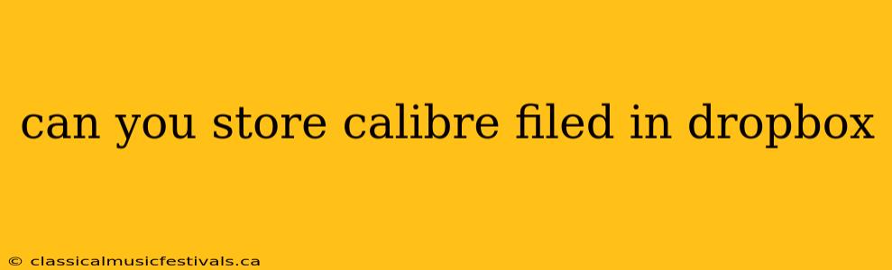 can you store calibre filed in dropbox