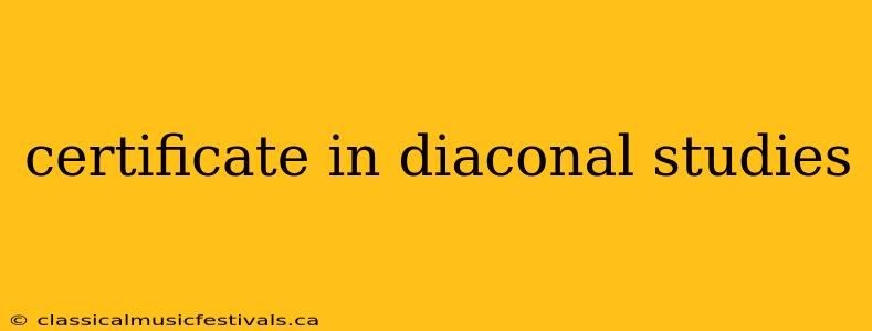 certificate in diaconal studies