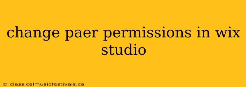 change paer permissions in wix studio