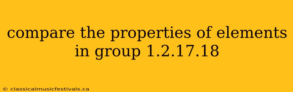 compare the properties of elements in group 1.2.17.18