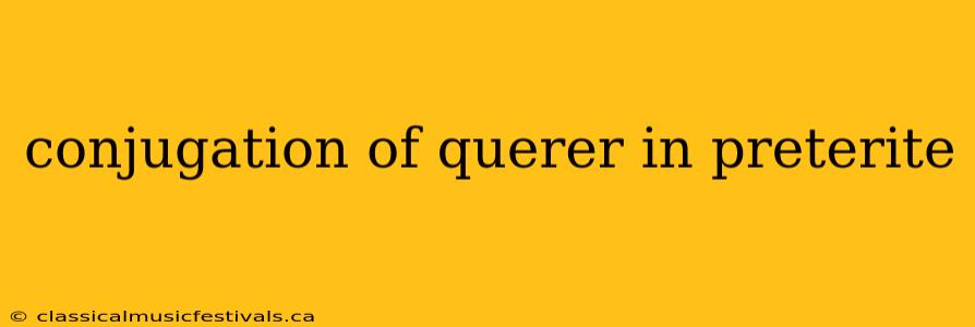 conjugation of querer in preterite