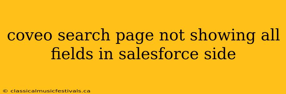 coveo search page not showing all fields in salesforce side