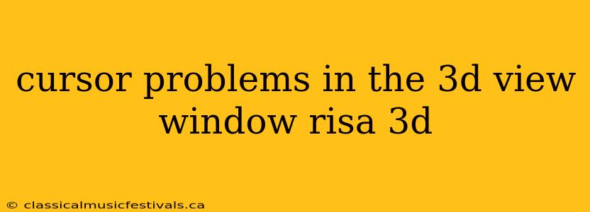 cursor problems in the 3d view window risa 3d