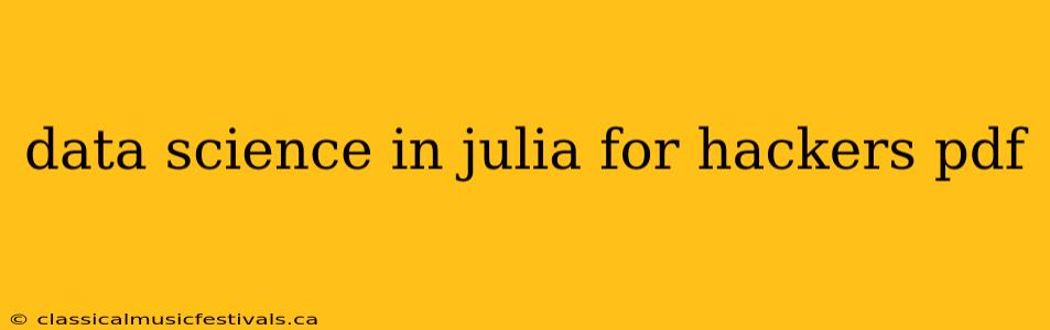 data science in julia for hackers pdf