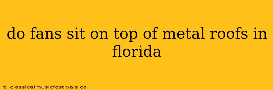 do fans sit on top of metal roofs in florida