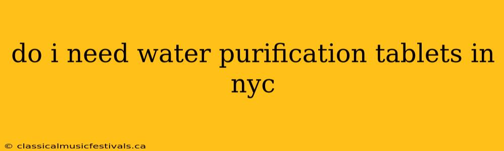 do i need water purification tablets in nyc