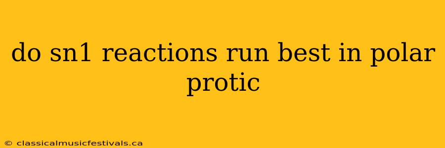 do sn1 reactions run best in polar protic