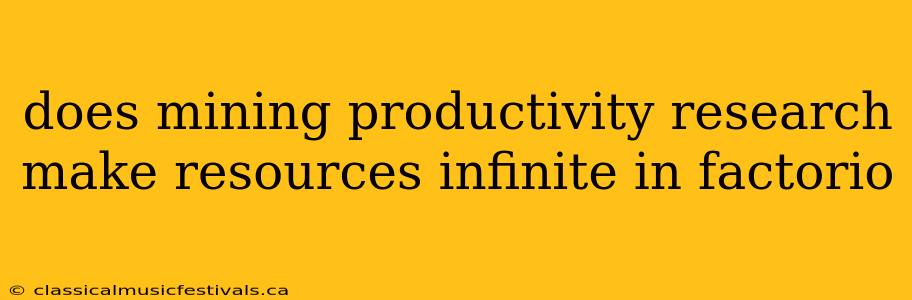 does mining productivity research make resources infinite in factorio