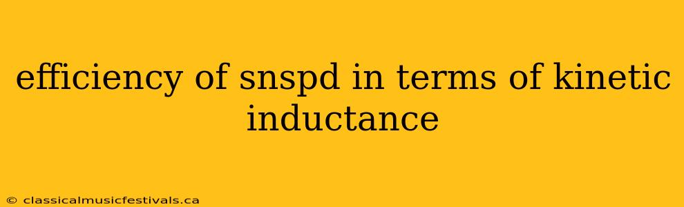 efficiency of snspd in terms of kinetic inductance