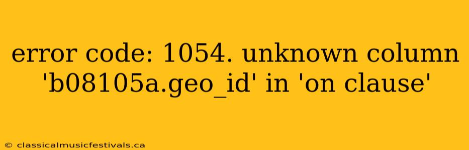 error code: 1054. unknown column 'b08105a.geo_id' in 'on clause'