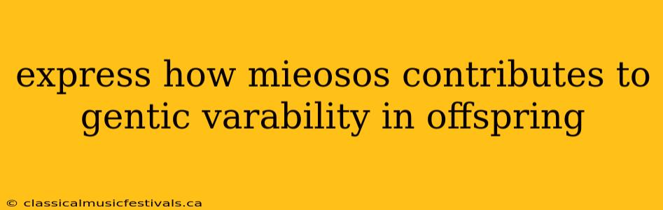 express how mieosos contributes to gentic varability in offspring