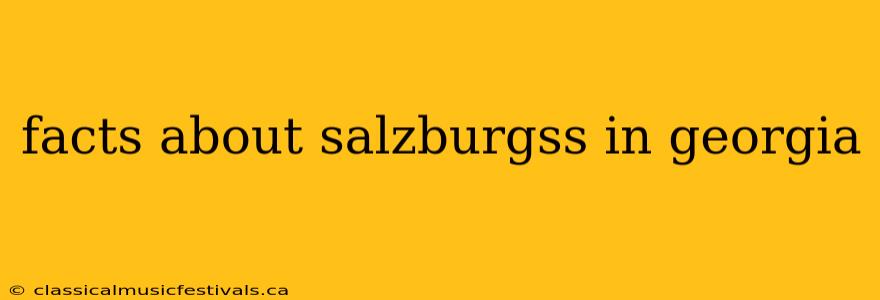 facts about salzburgss in georgia