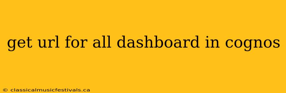 get url for all dashboard in cognos