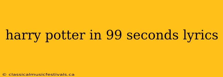 harry potter in 99 seconds lyrics