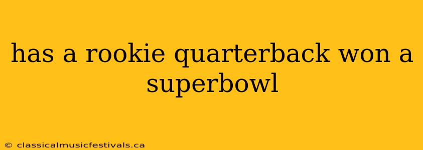 has a rookie quarterback won a superbowl