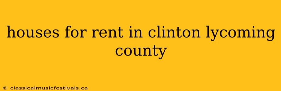 houses for rent in clinton lycoming county