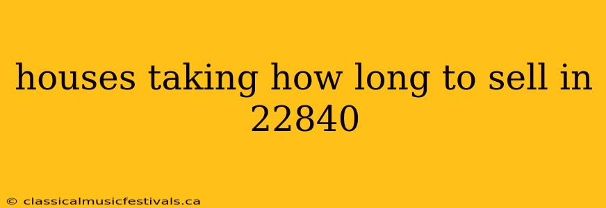 houses taking how long to sell in 22840