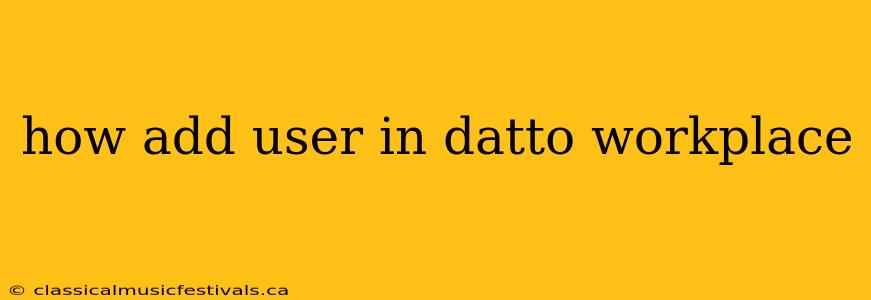 how add user in datto workplace