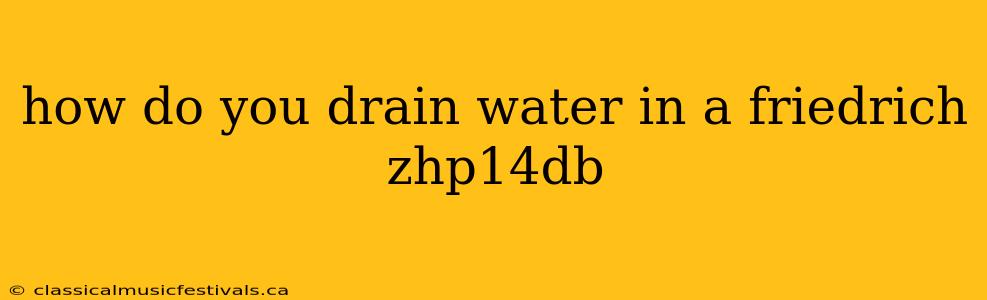 how do you drain water in a friedrich zhp14db