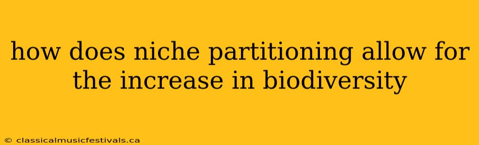 how does niche partitioning allow for the increase in biodiversity