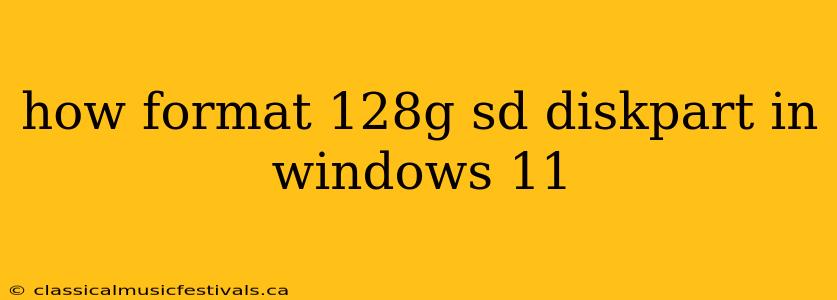 how format 128g sd diskpart in windows 11