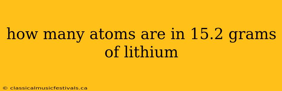 how many atoms are in 15.2 grams of lithium