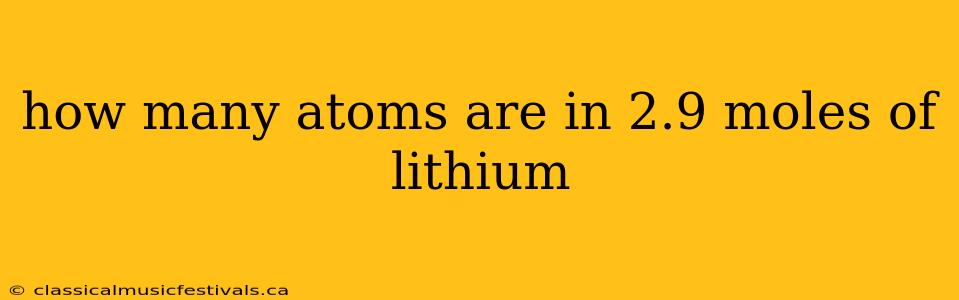 how many atoms are in 2.9 moles of lithium