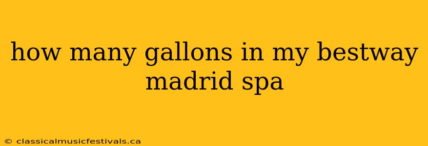 how many gallons in my bestway madrid spa