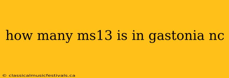 how many ms13 is in gastonia nc