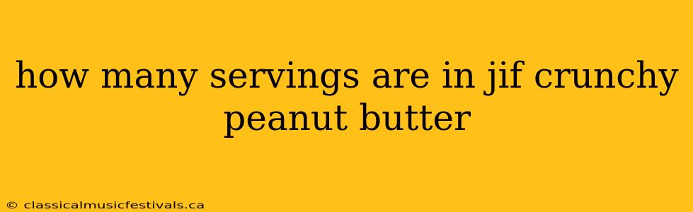 how many servings are in jif crunchy peanut butter