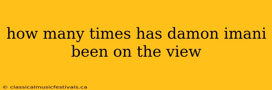 how many times has damon imani been on the view