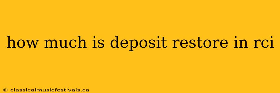 how much is deposit restore in rci