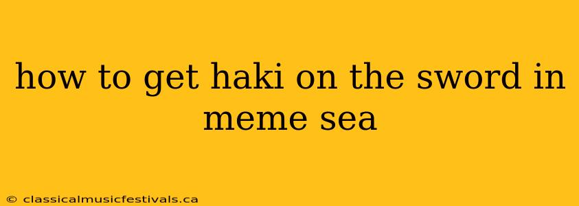 how to get haki on the sword in meme sea