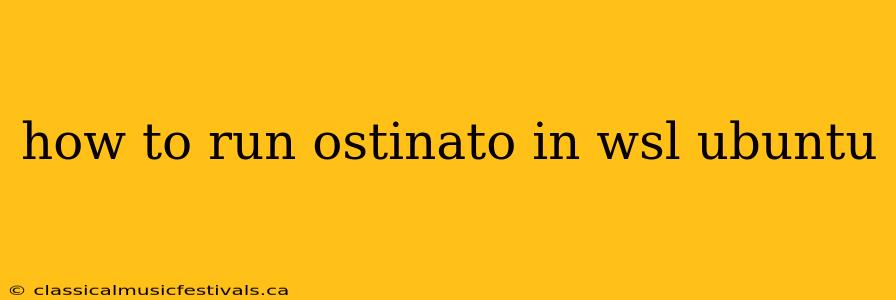 how to run ostinato in wsl ubuntu