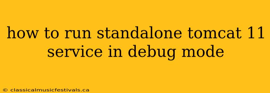 how to run standalone tomcat 11 service in debug mode