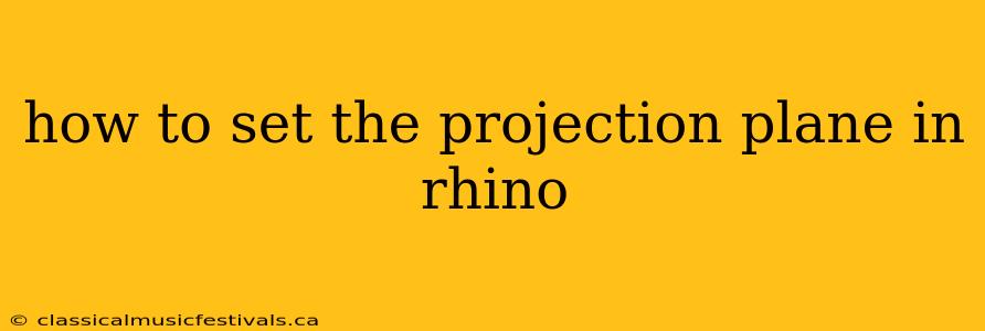 how to set the projection plane in rhino