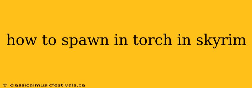 how to spawn in torch in skyrim