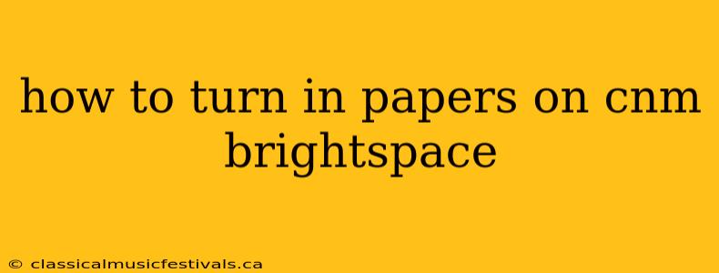 how to turn in papers on cnm brightspace