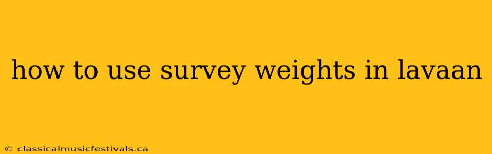 how to use survey weights in lavaan