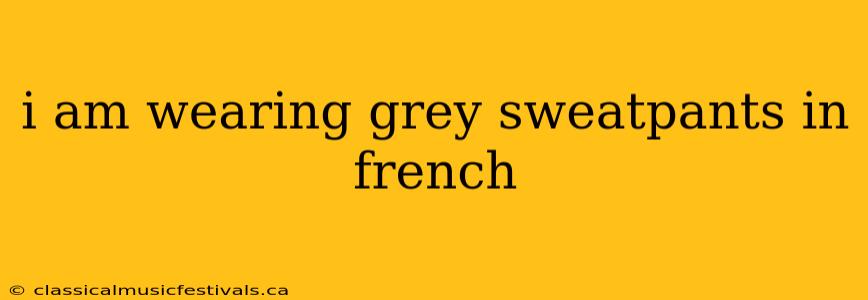 i am wearing grey sweatpants in french