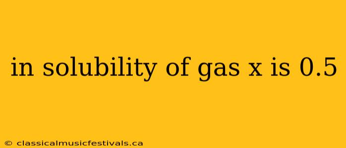 in solubility of gas x is 0.5