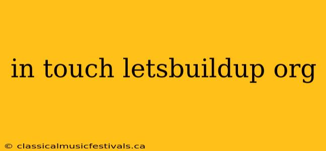 in touch letsbuildup org