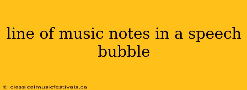 line of music notes in a speech bubble