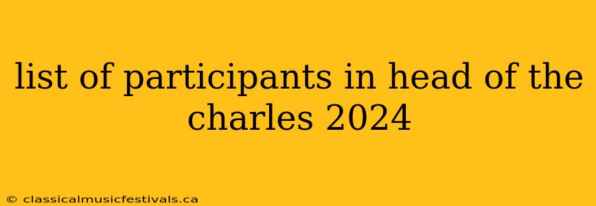 list of participants in head of the charles 2024