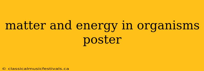 matter and energy in organisms poster