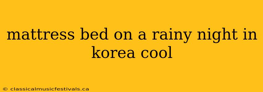 mattress bed on a rainy night in korea cool